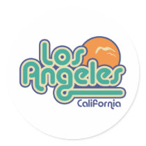 Los Angeles Round Stickers