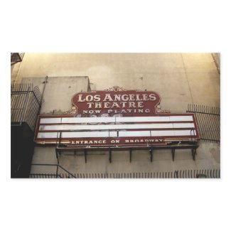 Los Angeles Theatre Vintage Sign Rectangular Sticker