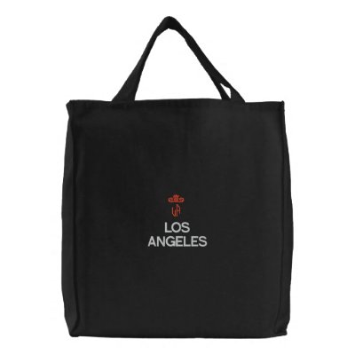 LOS ÁNGELES, TOTE NEGRO DEL LA BOLSAS BORDADAS LOS ÁNGELES, TOTE NEGRO DEL LA BOLSAS BORDADAS