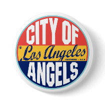 Los Angeles Vintage Label Pinback Button