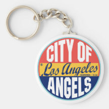 Los Angeles Vintage Label Key Chain