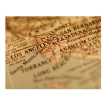 LOS ANGELES Vintage Map Postcards