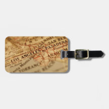 LOS ANGELES Vintage Map Tags For Bags