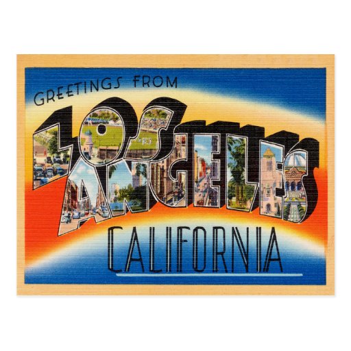 Los Angeles Vintage Travel Postcard Restored | Zazzle