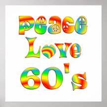 Los años 60 del amor de la paz impresiones