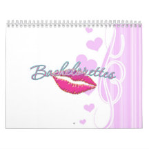 los bachelorettes rosados de los labios van de fie calendarios