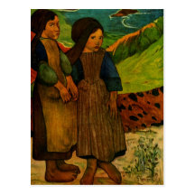 Los chicas bretones de Paul Gauguin (1889) Tarjeta Postal