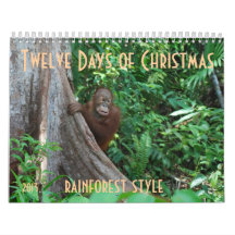Los doce días de estilo de la fauna del navidad calendario