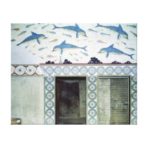 Los frescos del delfín en el cuarto de baño de la  impresion de lienzo