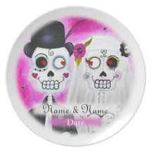 Los Novios Calaca Plates