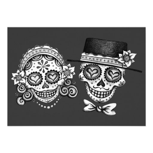 Los Novios Day of the Dead Invitations