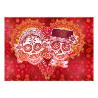 Los Novios Day of the Dead Invitations