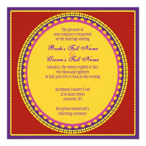 Los Novios Square Wedding Invitation (Spanish)
