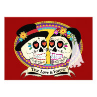 Los Novios Sugar Skull Invitation (English)