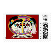 Los Novios Sugar Skull Postage (English)
