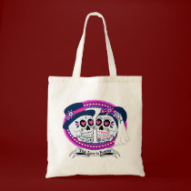 Los Novios Tote Bag-Navy and Hot Pink bags