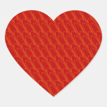 Los Ovals (red) Heart Stickers