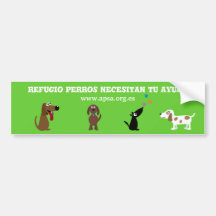 Los perros lindos del refugio necesitan su caridad etiqueta de parachoque
