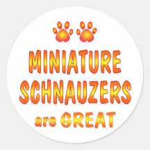 Los Schnauzers miniatura son grandes Etiqueta Redonda