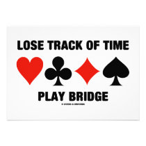 Lose Track Of Time Play Bridge (Card Suits) invitations