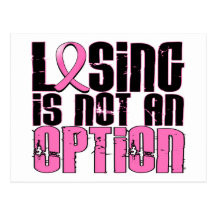 Losing Is Not An Option Breast Cancer Postcard