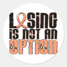 Losing Is Not An Option Endometrial Cancer Round Stickers