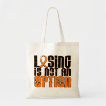 Losing Is Not An Option Kidney Cancer Canvas Bag