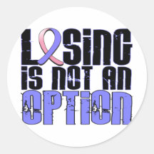 Losing Is Not An Option Male Breast Cancer Round Stickers