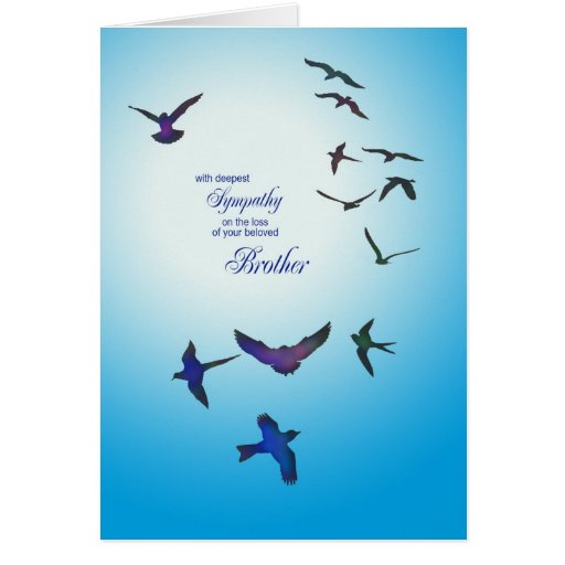 Loss of brother, sympathy card, flying birds card | Zazzle