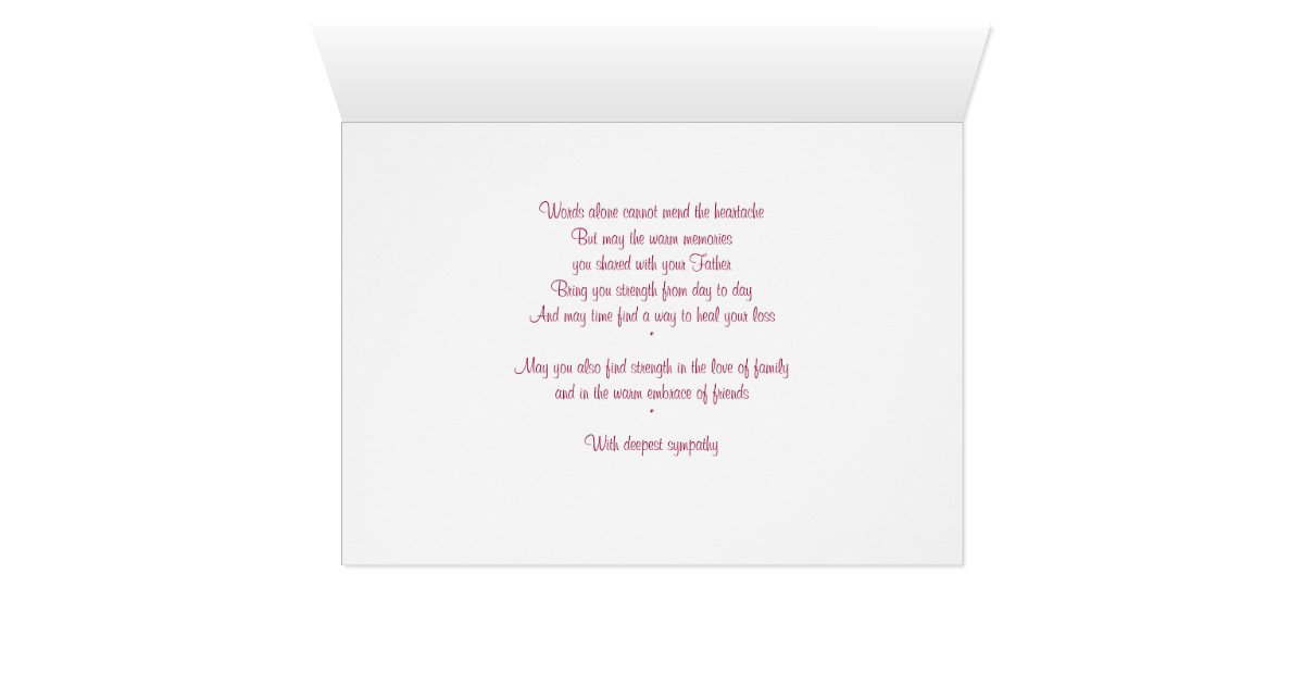 Loss of Father - With Deepest Sympathy Card | Zazzle