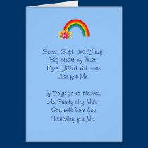Loss of Pet Dog Comfort Card cards