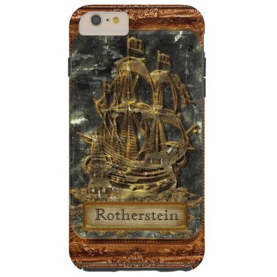 Lost Anchor Cool Old Ship Monogram Tough iPhone 6 Plus Case