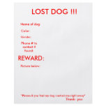 LOST DOG!!! flyers