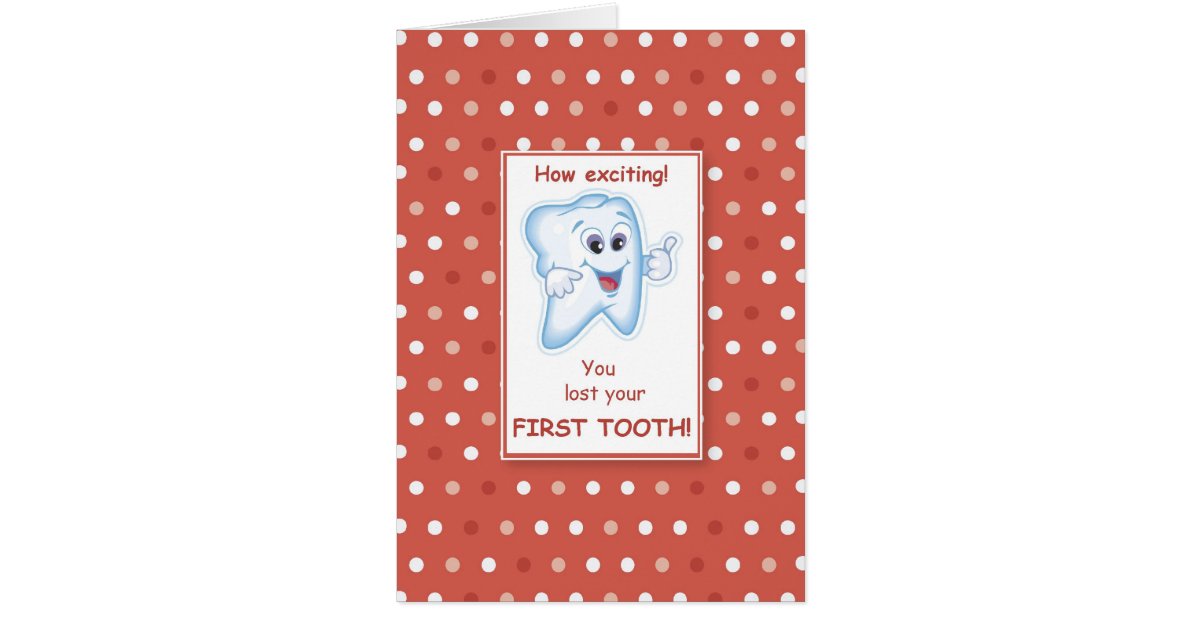 lost first tooth red polka dots congratulations card zazzle office party invites