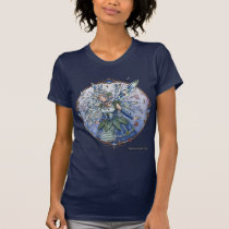 fairy, fairies, fae, faeries, princess, fairytale, tale, lost, leaf, wings, jewel, cameo, frame, circle, gothic, goth, fantasy, elf, elven, elves, queen, blue, freen, magic, art, painting, zerick, delphine, levesque, demers, Shirt with custom graphic design