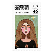 Lost in Prayer - Custom Postage Stamp by folkartblonde Lost in Prayer - Custom Postage Stamp