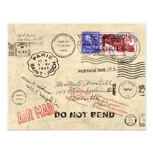 Lost In The Mail Invitation 4.25" X 5.5" Invitation Card Zazzle