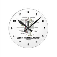 Lost In The Renal World (Kidney Nephron) Round Wall Clock