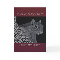LOST NUTS greeting card.