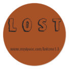 round_sticker - LOST STICKER SMALL (RED BLOTCH)