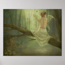 faery, fantasy, butterfly, digital, art, birds, wings, forest, woods, river, magic, Poster with custom graphic design