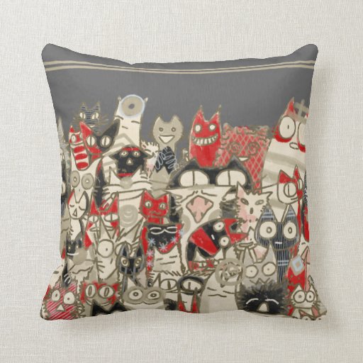 Lot Cats (Japanese Style) Throw Pillow Zazzle