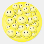 Lot of bubble smiley faces . round stickers