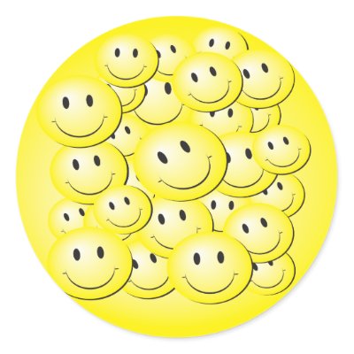 Lot of bubble smiley faces round stickers by SmileyFaceStore