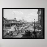 Lots of Business on West Street in New York 1901 Print