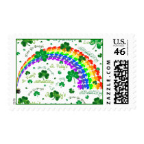Lots of Cloverleaves and a Rainbow postage by DoodleBugTees Lots of Cloverleaves and a Rainbow postage