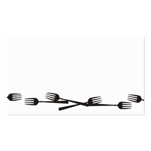 Lots of dinner dining forks cooking catering bu... business card template (back side)
