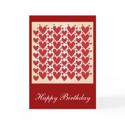 'Lots of Hearts' Birthday Design Greeting Card
