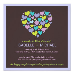 Lots of Hearts Couples Wedding Shower Invitation