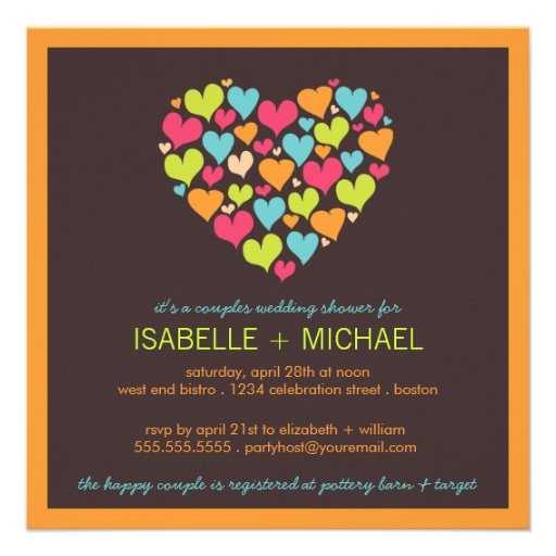 Lots of Hearts Couples Wedding Shower Invitation